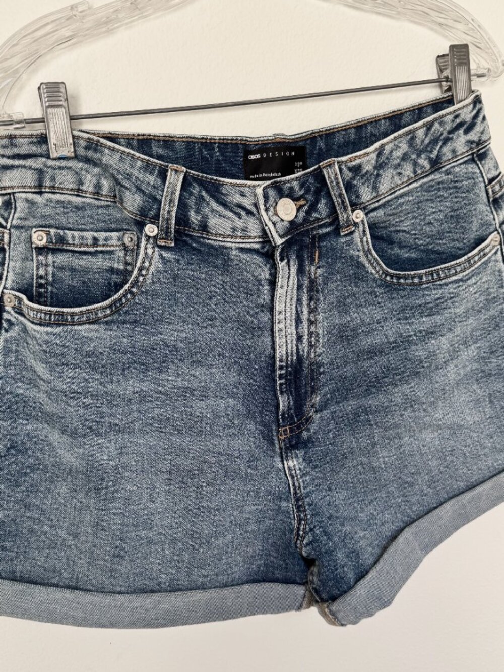 ASOS Design Cuffed Shorts Denim Size US 8 (UK 12)